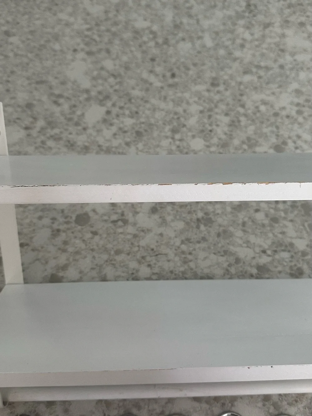 White 2 Tier Floating Shelf with Hanging Rod